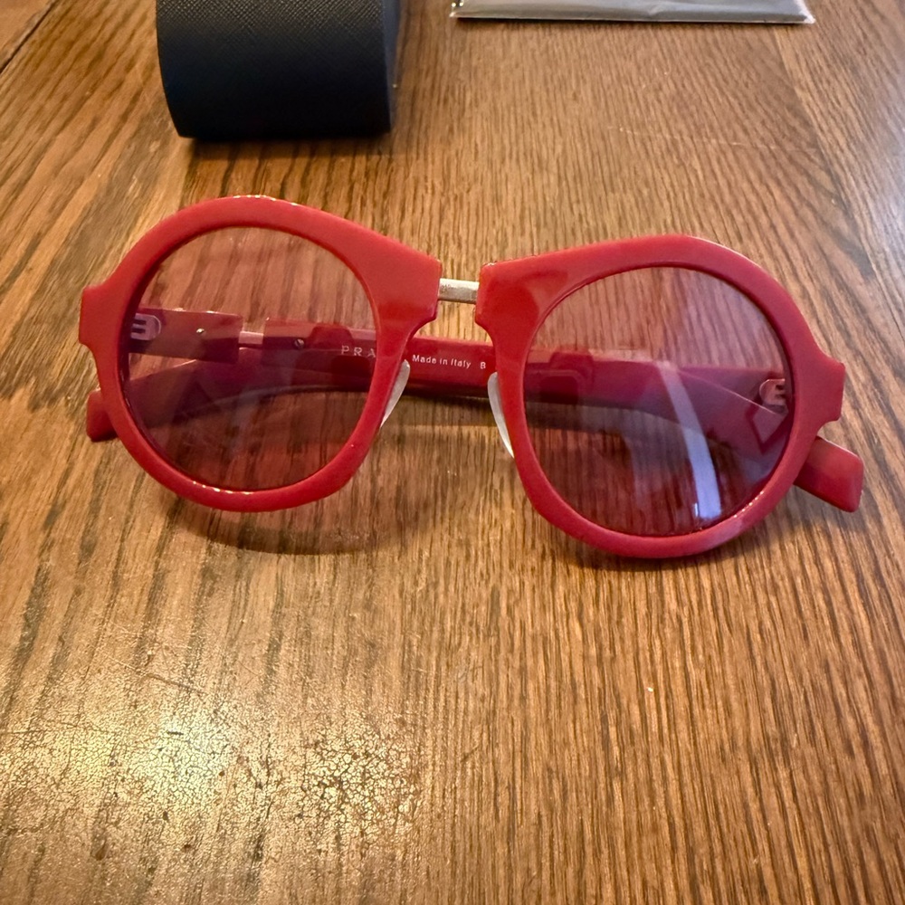 Prada Bold Red Circular Sunglasses
